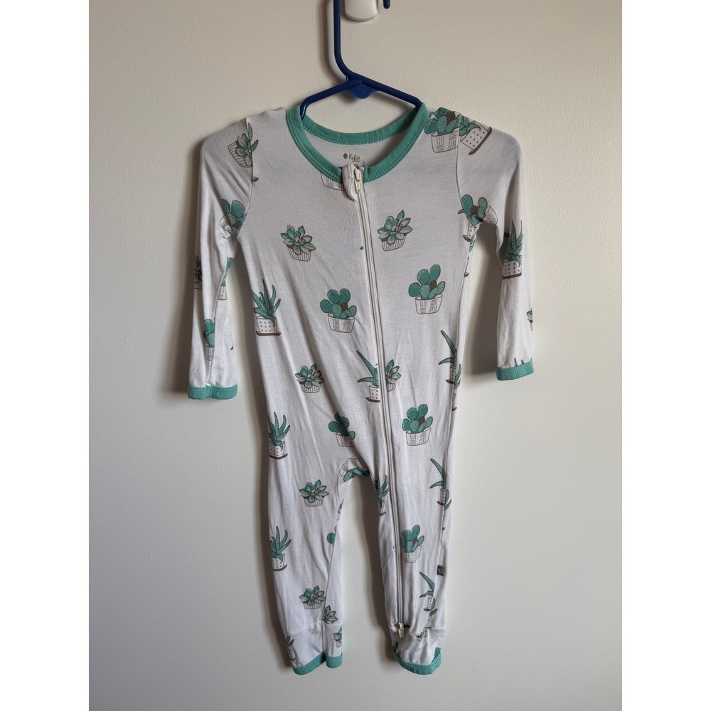 Kyte Baby Succulent Cactus Bamboo Zippered Footie 12-18 Months